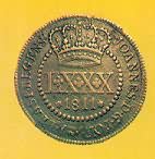 Монета 80 рейсов Бразилии 1811 года