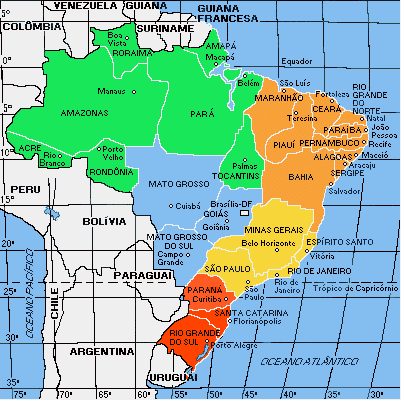 Карта штатов Бразилии